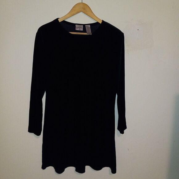 Vintage Jacqueline Ferrar Velvet Dress-Size 12 Petite-Long Sleeve-Lined-Gothic - Picture 1 of 8